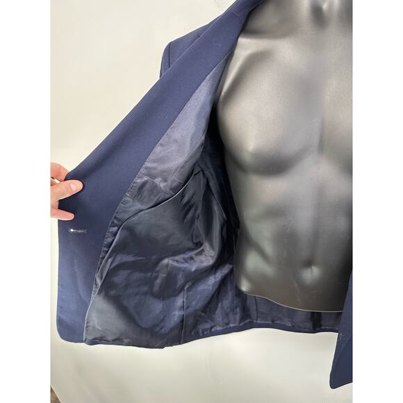 Pendleton Womens Virgin Wool Navy Blazer Size 14 Lined One Button Classic - Picture 10 of 13